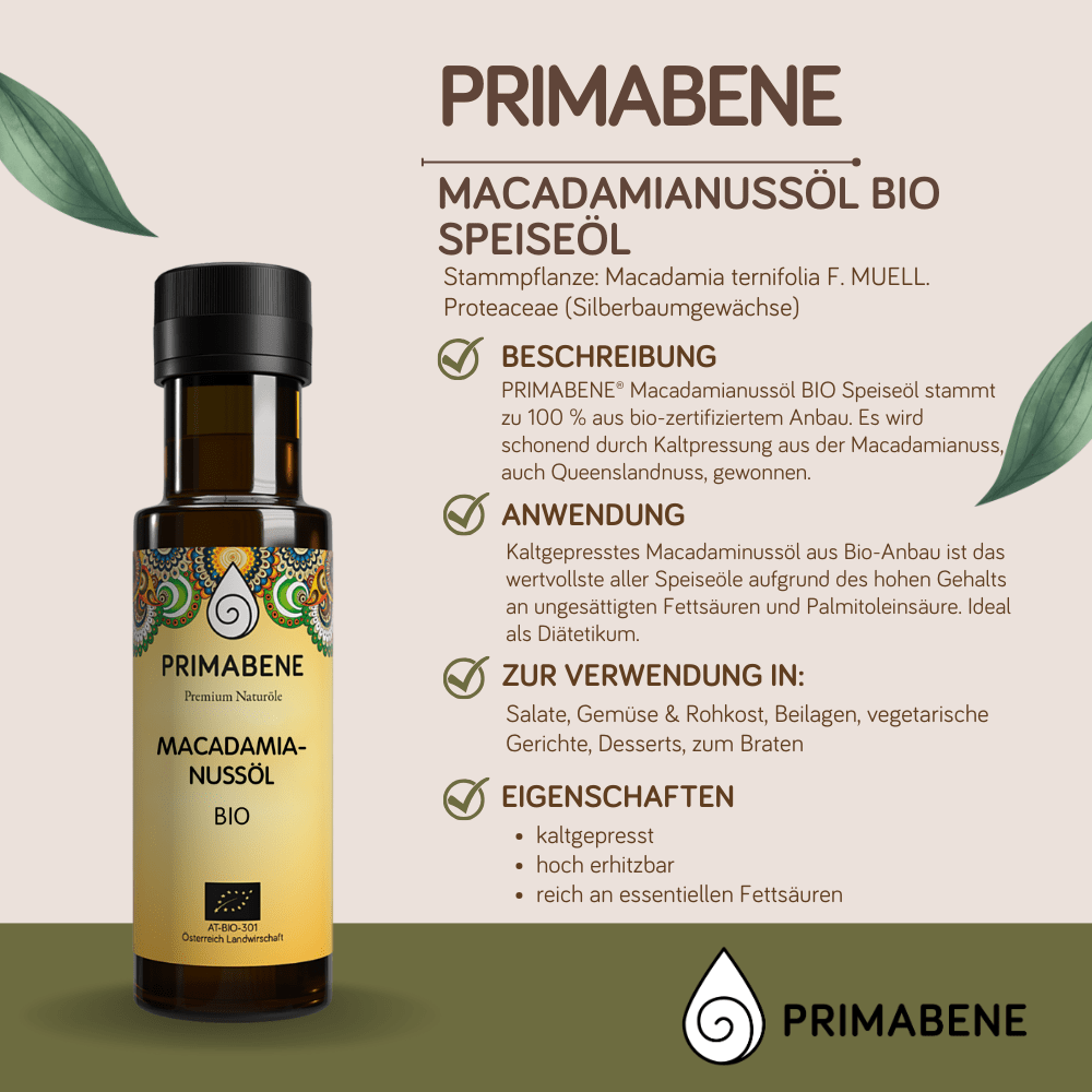 Bild von Macadamianussöl Bio - Speiseöl